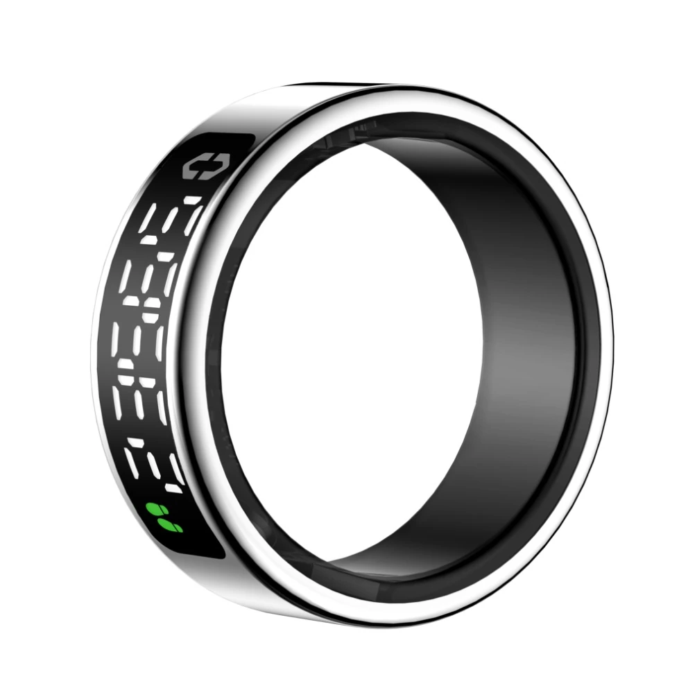 SY01 Smart Ring with Display, Touch Charging Base, Page Flip, Photo Taking, Smart Finger Ring, Heart Rate Monitoring, Blood Oxygen Monitoring, Sleep Monitoring