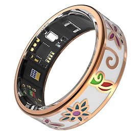 New female enamel pattern ladies' smart ring for sports, with high-precision blood oxygen and heart rate measurement.