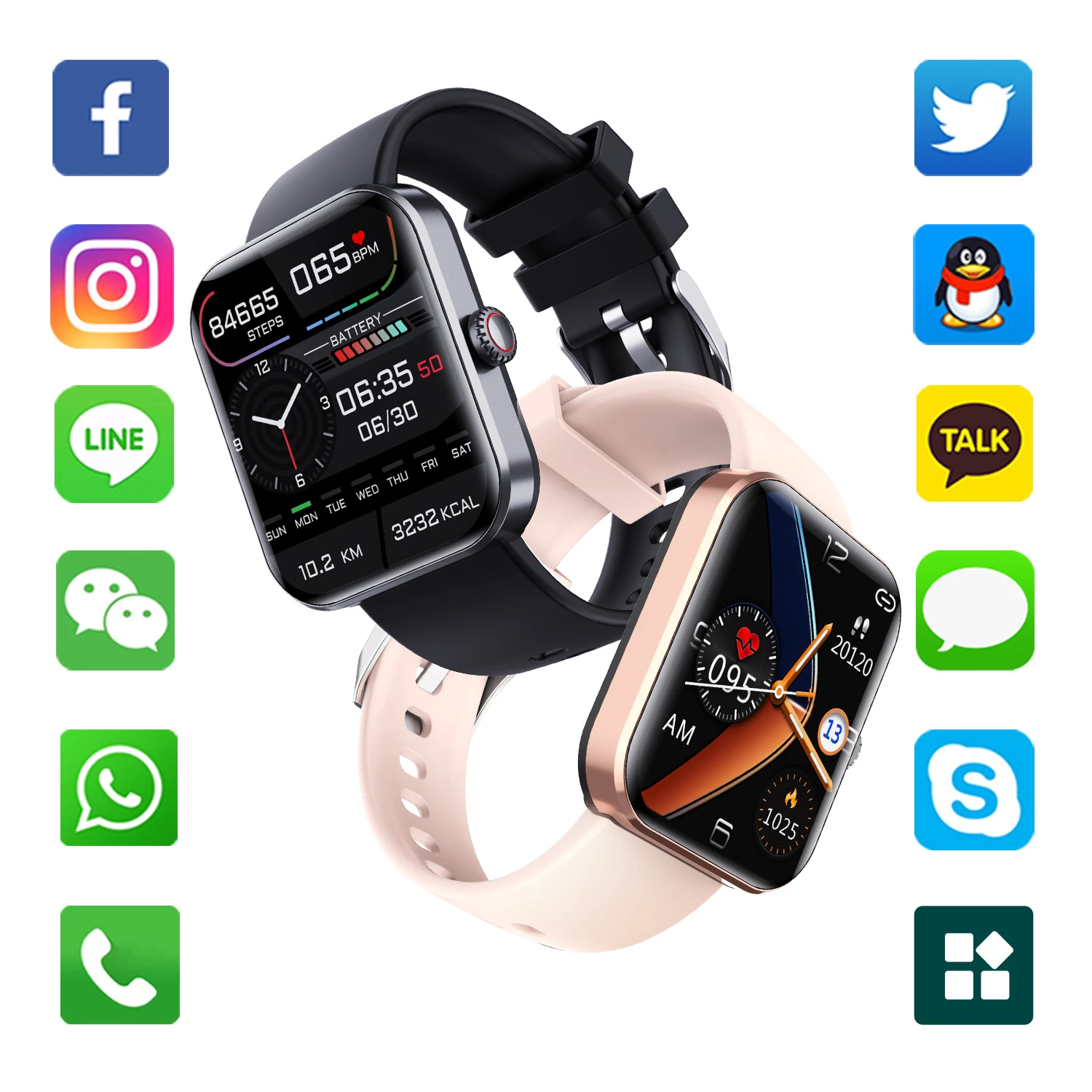 Smart watch fitness heart rate blood oxygen sleep pedometer