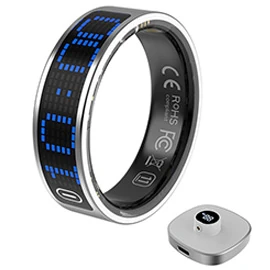 New Touchscreen Smart Ring with Counting, Heart Rate Monitoring, Sleep Tracking, Remote Camera Control, TikTok Compatibility, and E-book Reading
