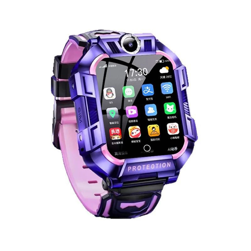 Children's Smartwatch with Large Rotating Screen and Dual Cameras&mdash;Designed for Middle School Students, All-Network Compatible with GPS Tracking
