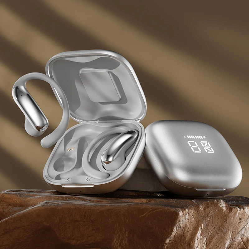 N02 Rotating Left/Right Wireless Bluetooth Earbuds: Over-Ear Noise-Canceling Sports Earbuds with Extra-Long Battery Life