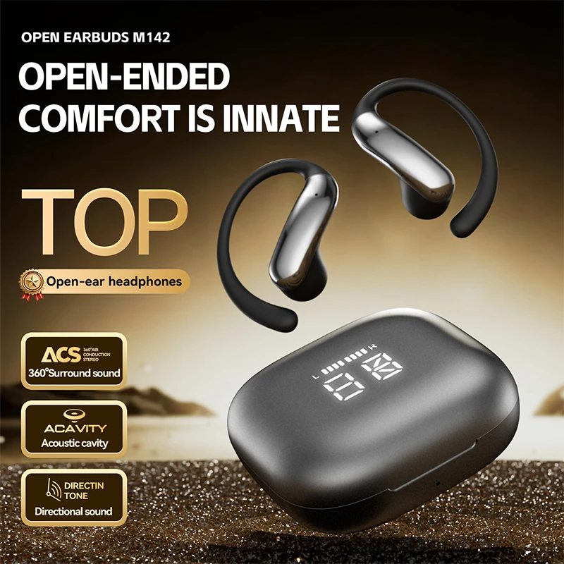 N02 Rotating Left/Right Wireless Bluetooth Earbuds: Over-Ear Noise-Canceling Sports Earbuds with Extra-Long Battery Life