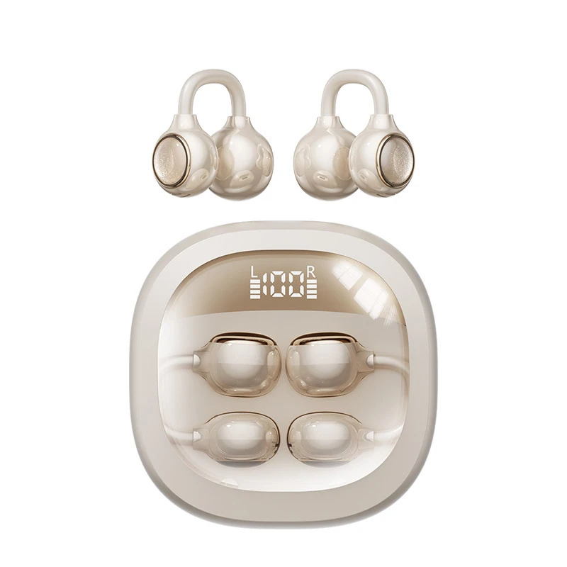 BS02 Clip-on Bluetooth Headphones: Bone Conduction, In-Ear-Free,  High-Quality Sound, Noise Cancellation, Ultra-Long Battery Life