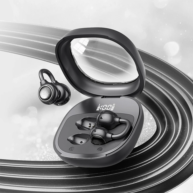 BS02 Clip-on Bluetooth Headphones: Bone Conduction, In-Ear-Free,  High-Quality Sound, Noise Cancellation, Ultra-Long Battery Life