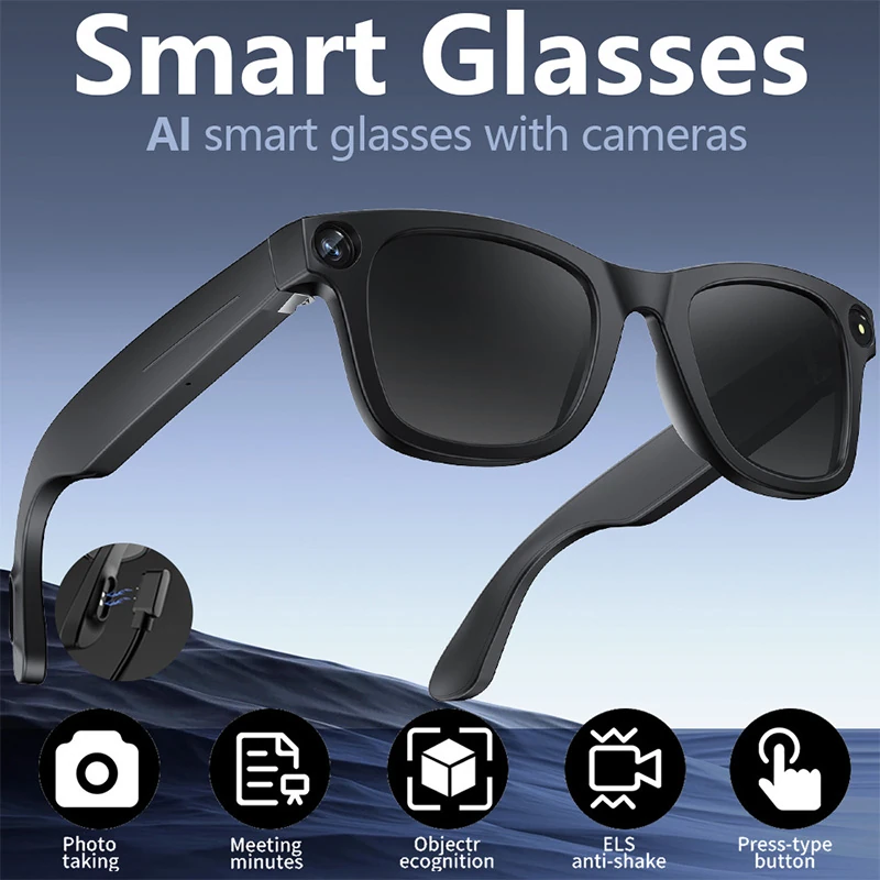 G300 Smart Glasses: 8MP Video Recording, Simultaneous Interpretation, Intelligent Recognition, Meeting Minutes, AI Smart Glasses