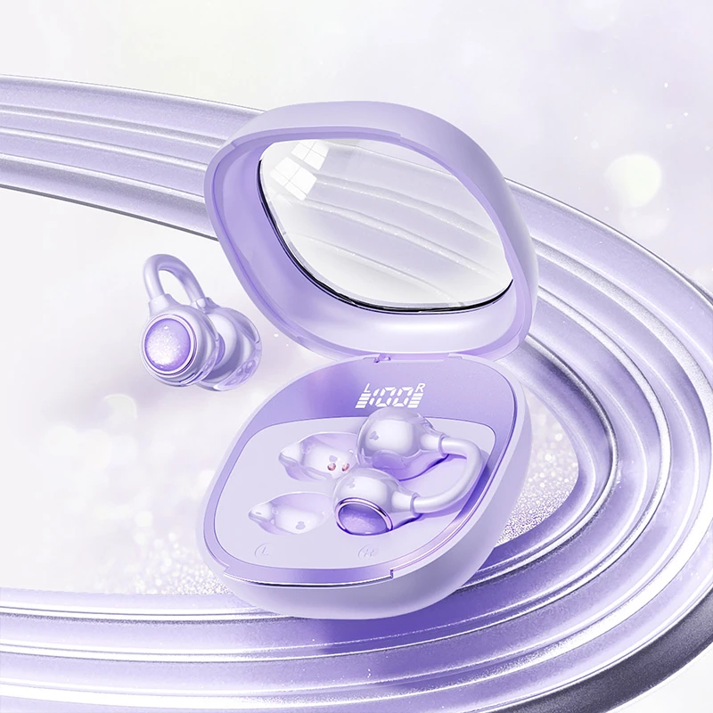 BS02 Clip-on Bluetooth Headphones: Bone Conduction, In-Ear-Free,  High-Quality Sound, Noise Cancellation, Ultra-Long Battery Life