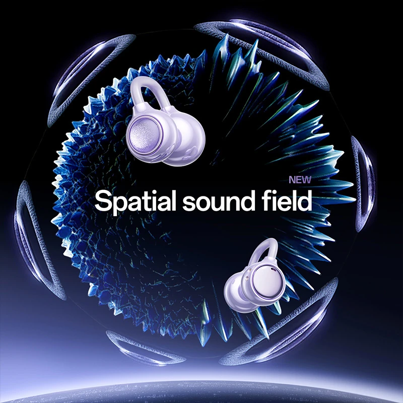 BS02 Clip-on Bluetooth Headphones: Bone Conduction, In-Ear-Free,  High-Quality Sound, Noise Cancellation, Ultra-Long Battery Life