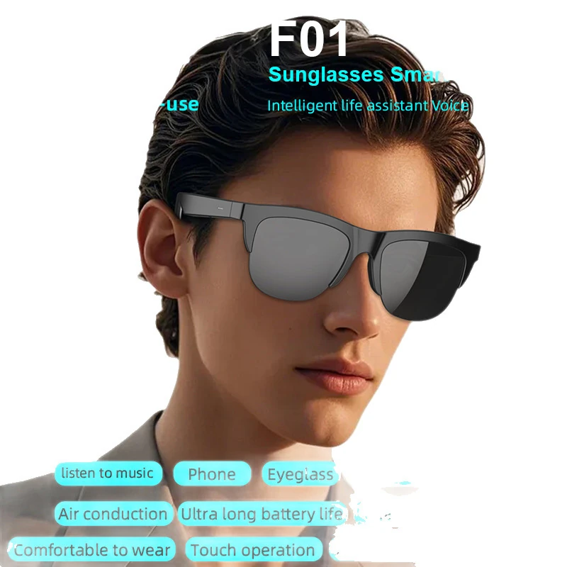 F01 Bluetooth Sunglasses: Dual-Function Audio for Music, Calls, and Cycling&mdash;Polarized Smart Sunglasses