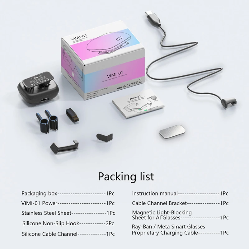 Vimi-01 Replacement Battery for Ray-Ban AI Glasses | Ray-Ban/Meta Smart Wearable Accessories