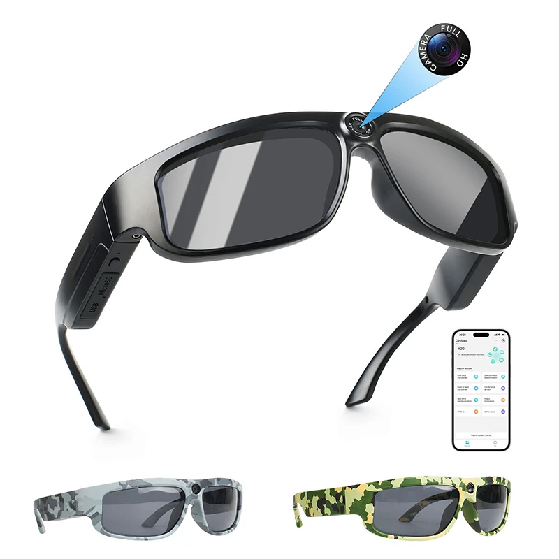 Y20 Smart Glasses 4K Ultra HD Sports Recording, 160-Language Translation, Bluetooth Music and Calls, Video Translation