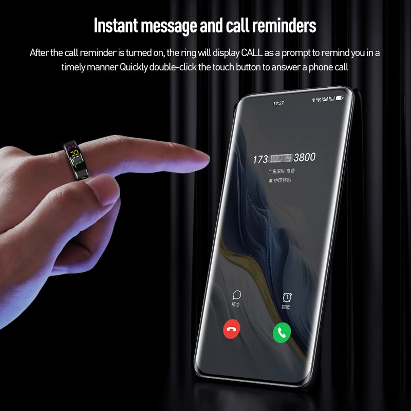 RA20 Smart Ring: Heart Rate, Blood Oxygen, and Blood Pressure Monitoring; Short Videos; Scroll Up/Down; Like; Smart Wearable Ring