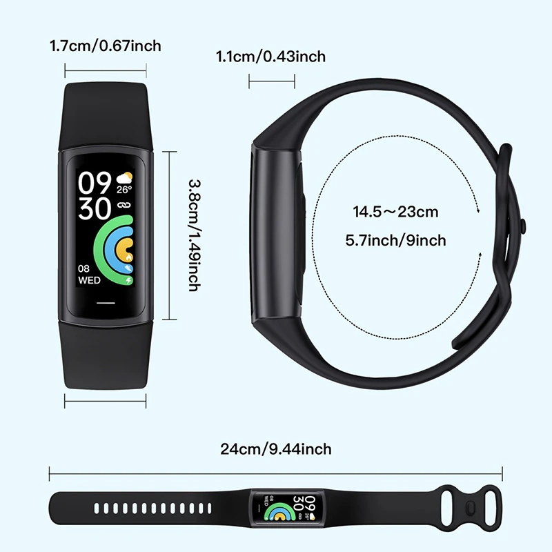 S02 Smart Wristband: Step Counter, Sleep Tracking, Blood Oxygen Monitoring, Heart Rate Monitoring, Health Alerts, Bluetooth, Cutting-Edge Technology