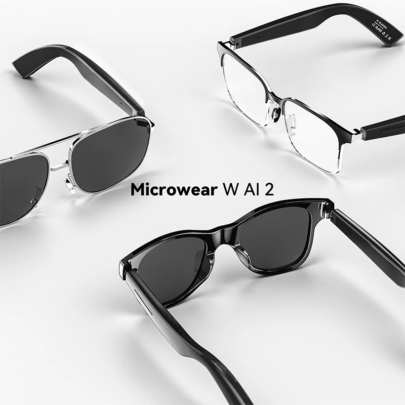 W2 AI Smart Glasses: Bluetooth Calls, Large Language Model Translation, and Recording 3 pairs of frames   magnetic charging   95% noise cancellation