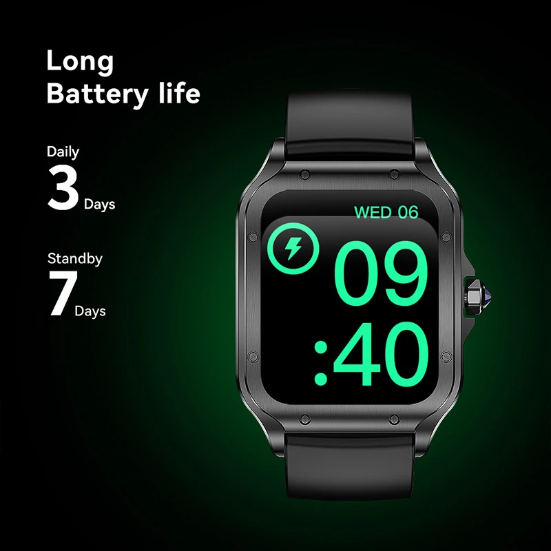 GT6 AMOLED SmartWatch, WhatsApp replies, Bluetooth calls, health monitoring 1.78-inch curved display