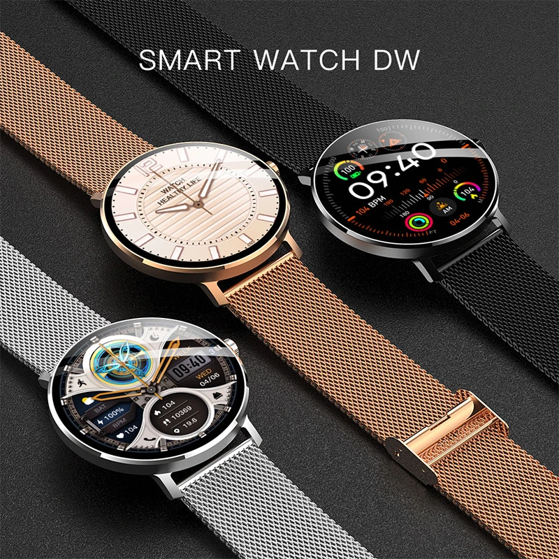 DW AMOLED Smartwatch: WhatsApp, Bluetooth Calling, Health Monitoring, NFC，Circular