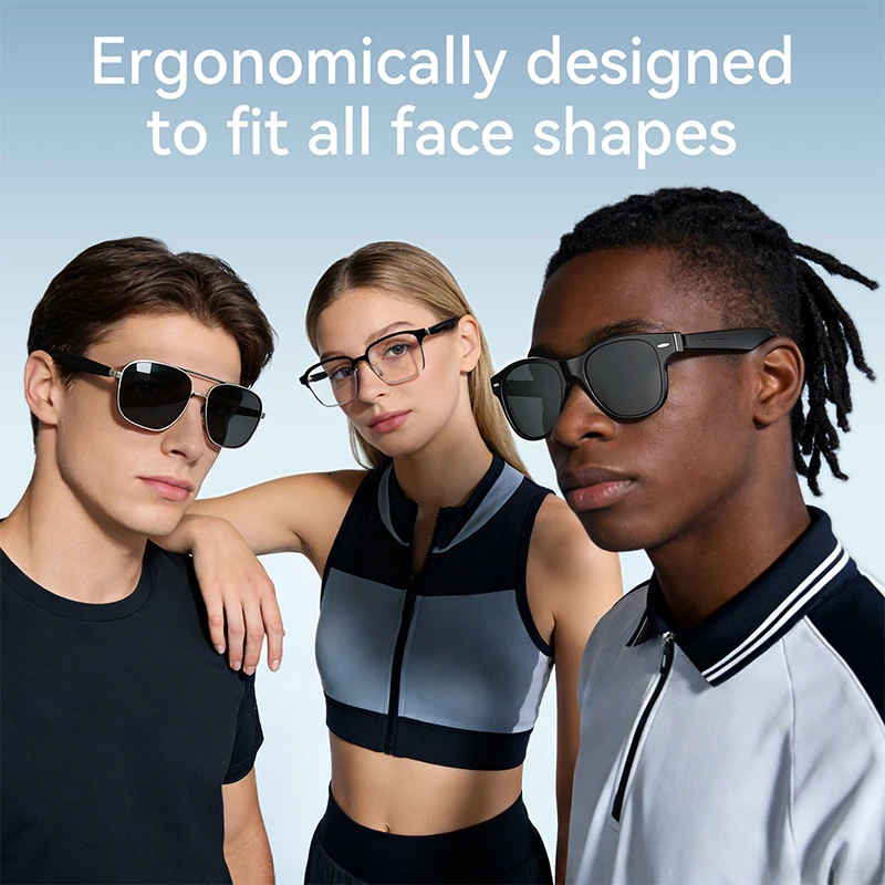 W2 AI Smart Glasses: Bluetooth Calls, Large Language Model Translation, and Recording 3 pairs of frames   magnetic charging   95% noise cancellation