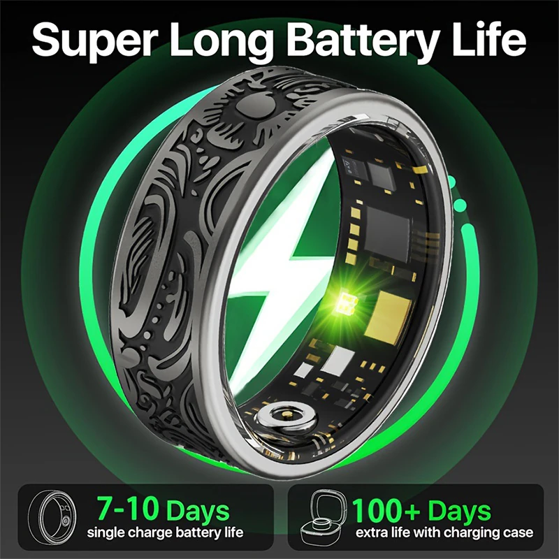 R16 Smart Ring: Heart Rate, Blood Oxygen, Sleep, Step Counting, Multi-Sport Tracking, Smart Photo Capture