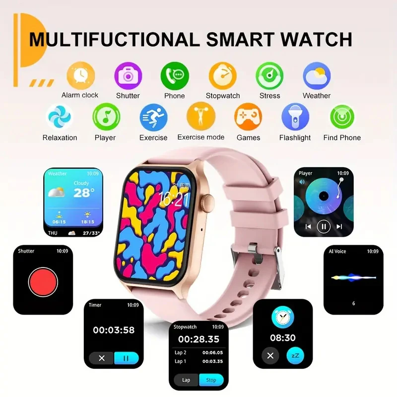 Z145 Smartwatch: 1.83-inch Display, Activity Tracking, Bluetooth Calling, Ultra-Slim, Waterproof Bluetooth Edition