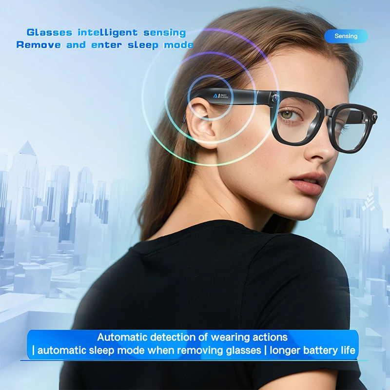 Q1 AI Smart Glasses: 13MP Camera, Ultra HD, Portrait Mode for Photos and Videos, Video Calls, and Real-Time Translation