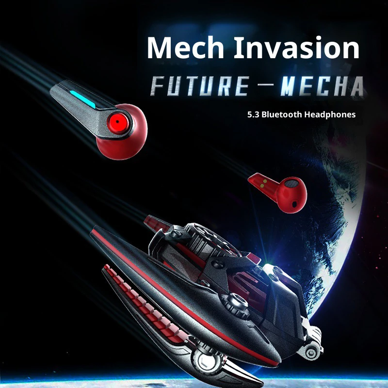 CD3 Cool and Stylish Mecha-Inspired Metal-Bodied Bluetooth Headphones: A Desktop Ornament That Shows Off Your Personality with High-Definition Sound Quality&mdash;Customizable Headphones