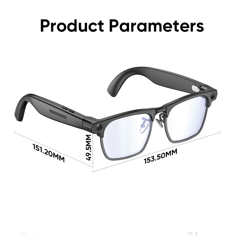 G1 AI Glasses: New Business-Style Semi-Rimless Model with 8MP HD Video Recording and Real-Time Translation&mdash;Smart Bluetooth Glasses