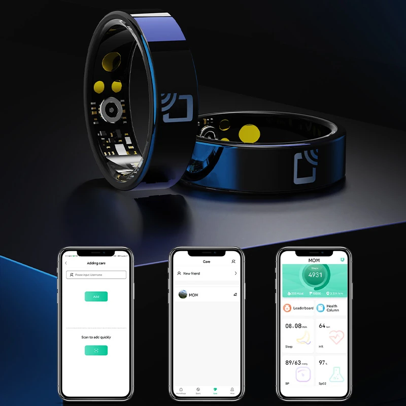 R20 Smart Ceramic Ring: Step Counting, Calorie Tracking, Heart Rate, Blood Pressure, Blood Oxygen, and Sleep Monitoring