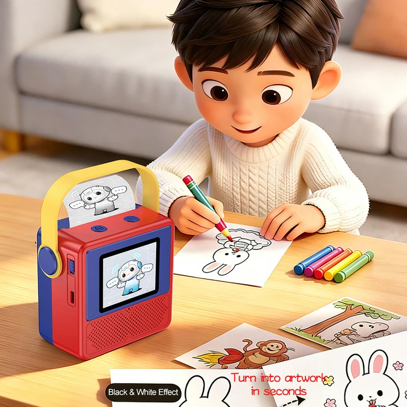 CB61 Children's Day and Birthday Gifts for Girls and Boys Aged 3&ndash;6: High-End, Practical AI Printer for Preschoolers