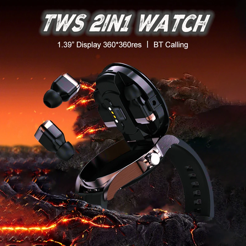 T21 Smartwatch TWS Juxin 3085: 2-in-1 Watch with Memory and Call Functionality Bluetooth Headphones 