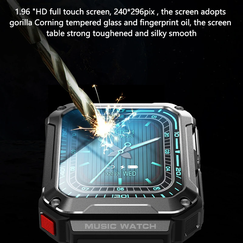 T93 Rugged Military Watch with 4GB Storage, Bluetooth Earbuds, TWS Dual-Call Function, and Large-Screen Smartwatch&mdash;3-in-1