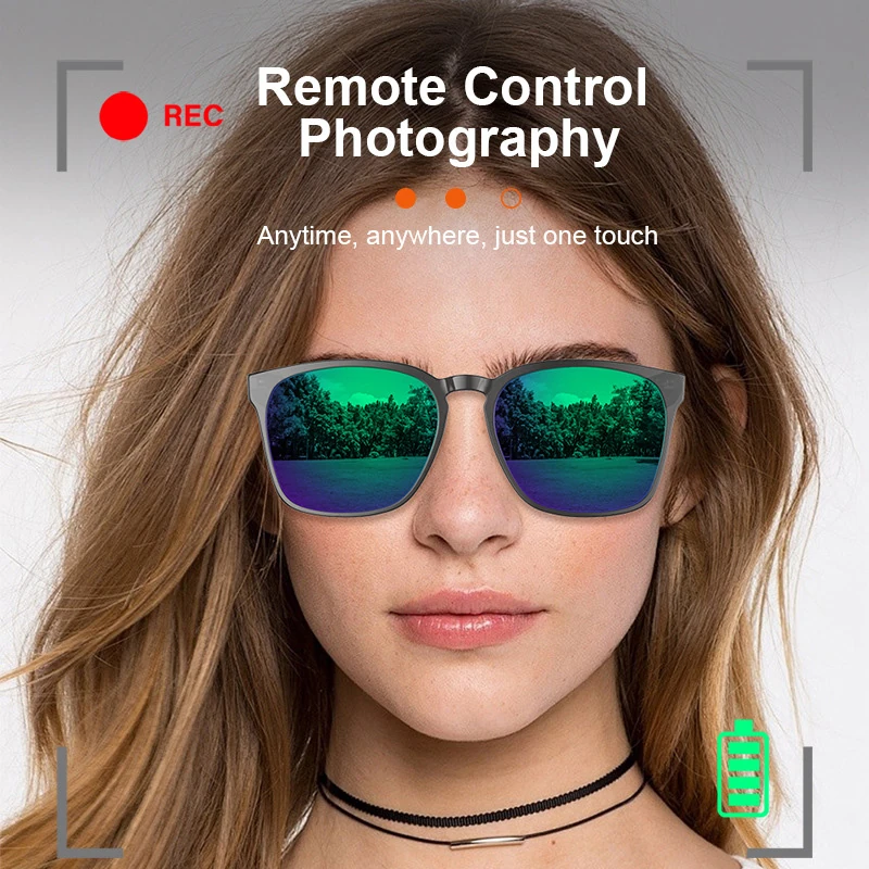 A10 New Smart Glasses: Bluetooth Audio, Remote Shutter, Music, Blue Light and UV Protection, Stylish, Wireless