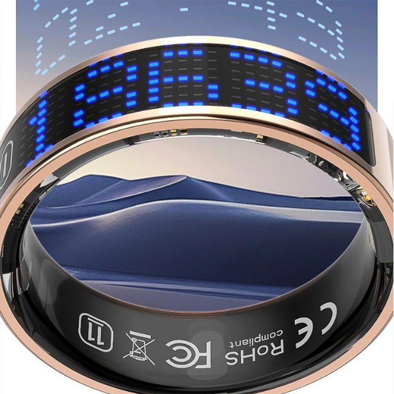 K80 Smart Ring with Touchscreen and Digital Display, 5ATM Water Resistance, Heart Rate and Activity Tracking, Bluetooth-Enabled