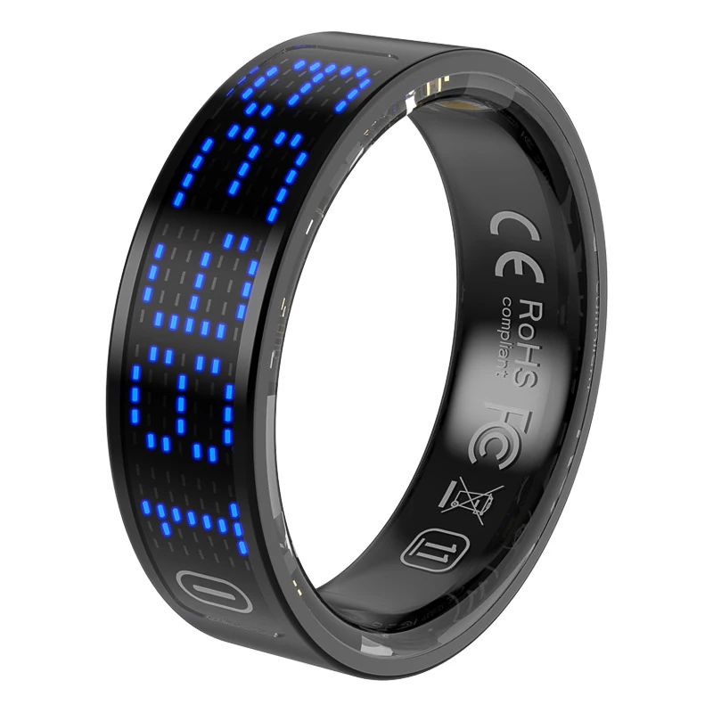 K80 Smart Ring with Touchscreen and Digital Display, 5ATM Water Resistance, Heart Rate and Activity Tracking, Bluetooth-Enabled