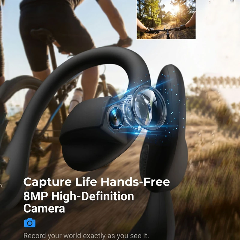 C03 Smart Camera Bluetooth Headset: HD Photo & Video, Translation Earphones for Outdoor Cycling, Hiking, and Trekking