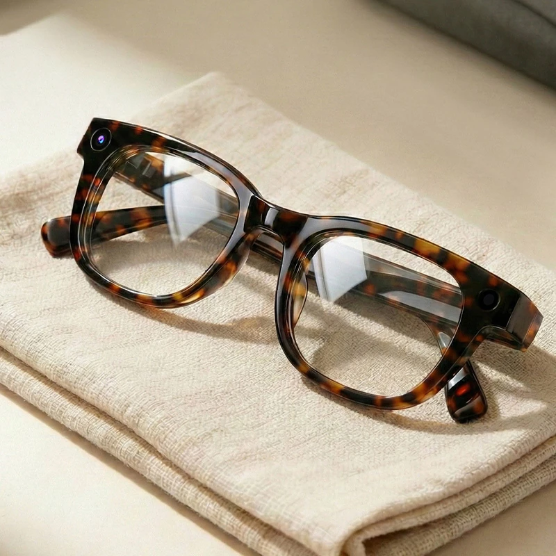 G06 Ultra AI smart glasses featuring a camera, simultaneous translation, image stabilization, photo/video recording, live streaming, and AI translation capabilities.
