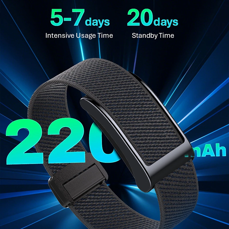 VIGOR (G-Band) Screenless Fitness Tracker: Heart Rate, Blood Oxygen, Body Temperature, Sleep & GPS Monitoring; Activity Management; 3ATM Water Resistance.