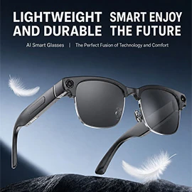 G05 AI smart glasses with camera, Bluetooth, and translation capabilities.