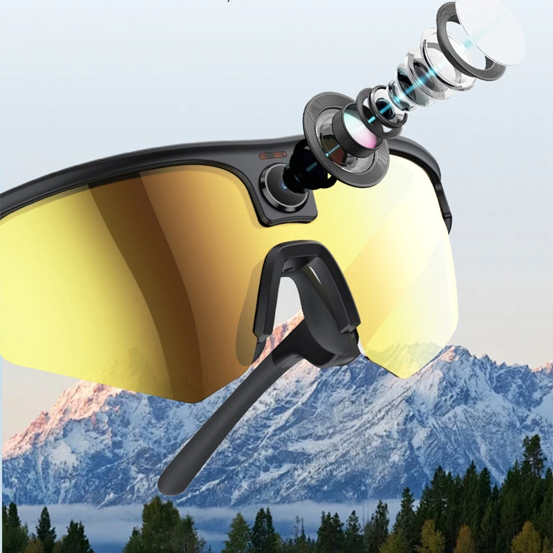 Q02 Outdoor Smart Glasses (13MP Camera): Features reverse-charging case, photo/video capture, image viewing, translation, object recognition, and AI assistant.