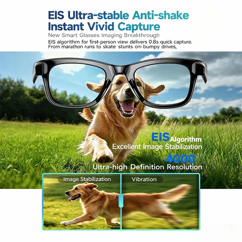 W610T AI Smart Glasses with Camera: 8MP Camera (Photo/Video), Bluetooth Calling, Translation, and Dual Noise Cancellation.