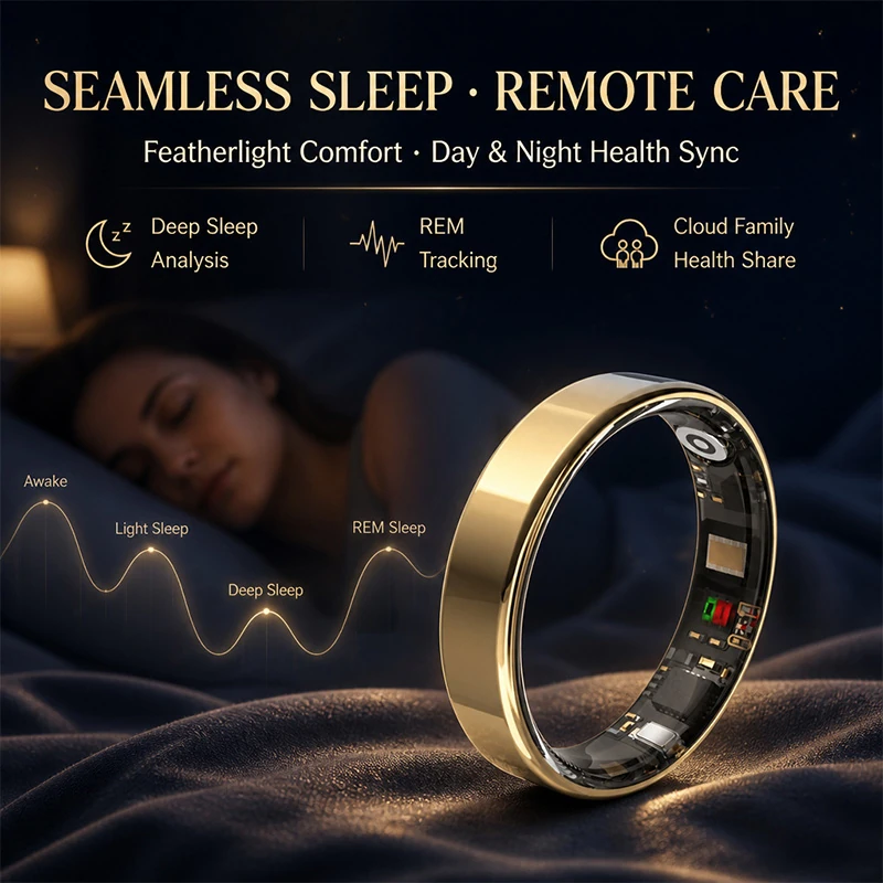 TK18 Smart Ring: Real-time Heart Rate, Step Counting, Blood Pressure, HRV, and Sleep Monitoring &ndash; Rugged, Outdoor-Ready, and 5ATM Water-Resistant